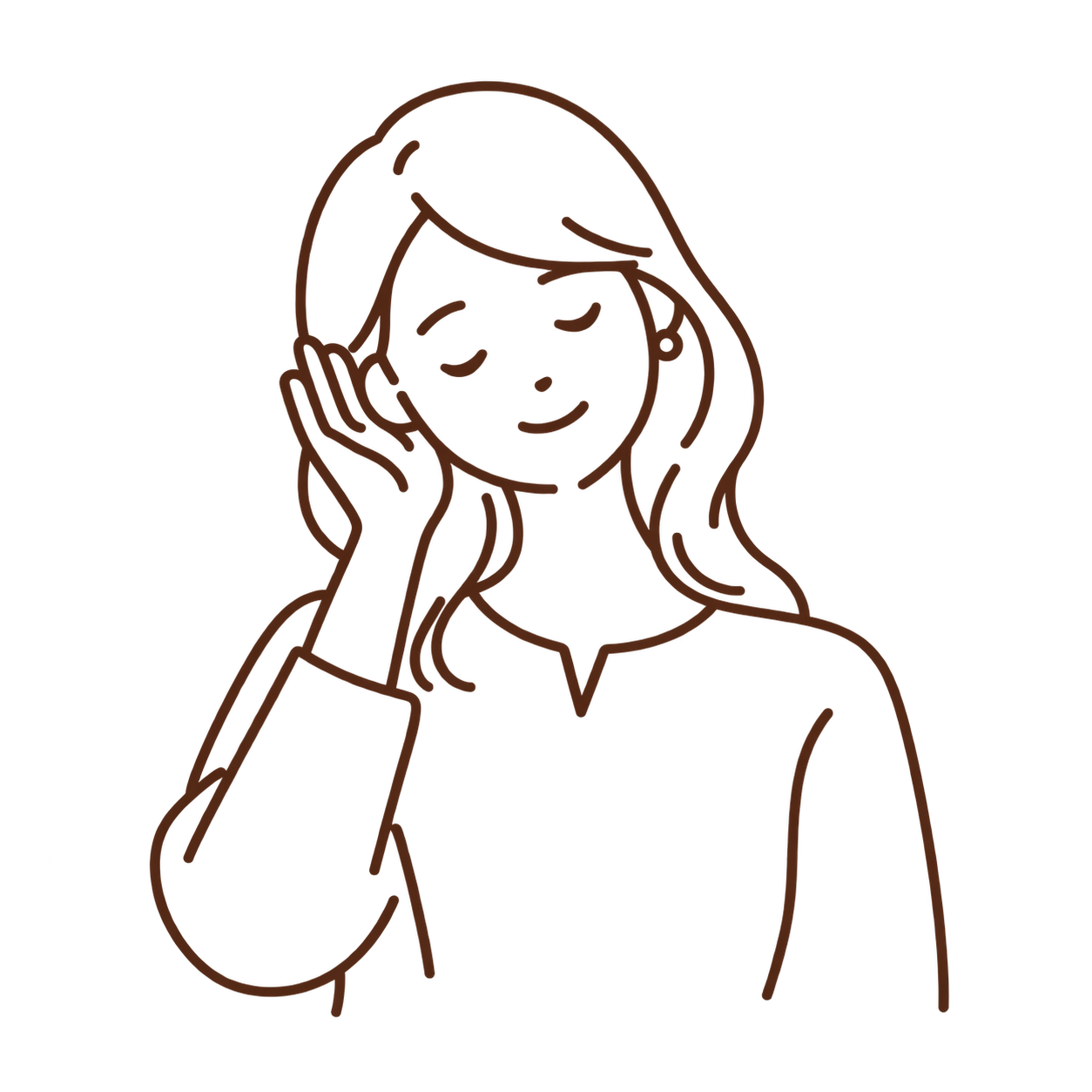 耳を傾ける女性